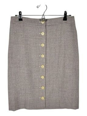 “346” Brooks Brothers Gray Violet Houndstooth  Wool Pencil Skirt Size 6